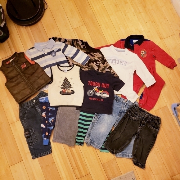 Boys 12M Month Fall Winter Clothing 13 Piece Lot  Ralph Lauren Infant Pant Shirt - Picture 1 of 11